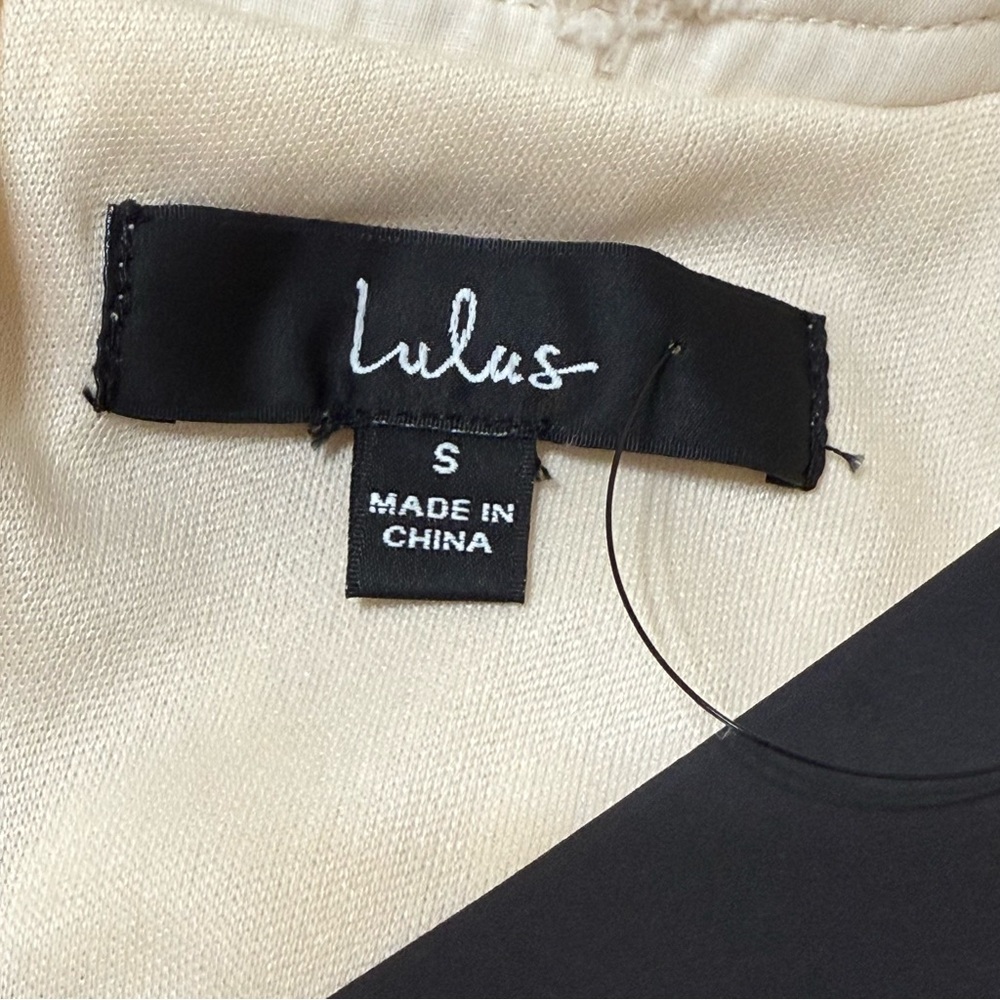 Lulus Might Be Magic Ivory Clip Dot Lace Long Sleeve Ruffle Mini Dress Small NWT - Picture 9 of 12